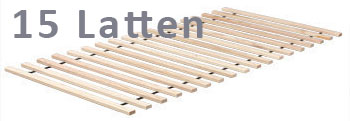 Een stevige 15-lats lattenbodem voor een kinderbed. De rolbodem bevat 15 latten van vurenhout en geeft een gelijkmatige ondersteuning aan het lichaam van uw kind.